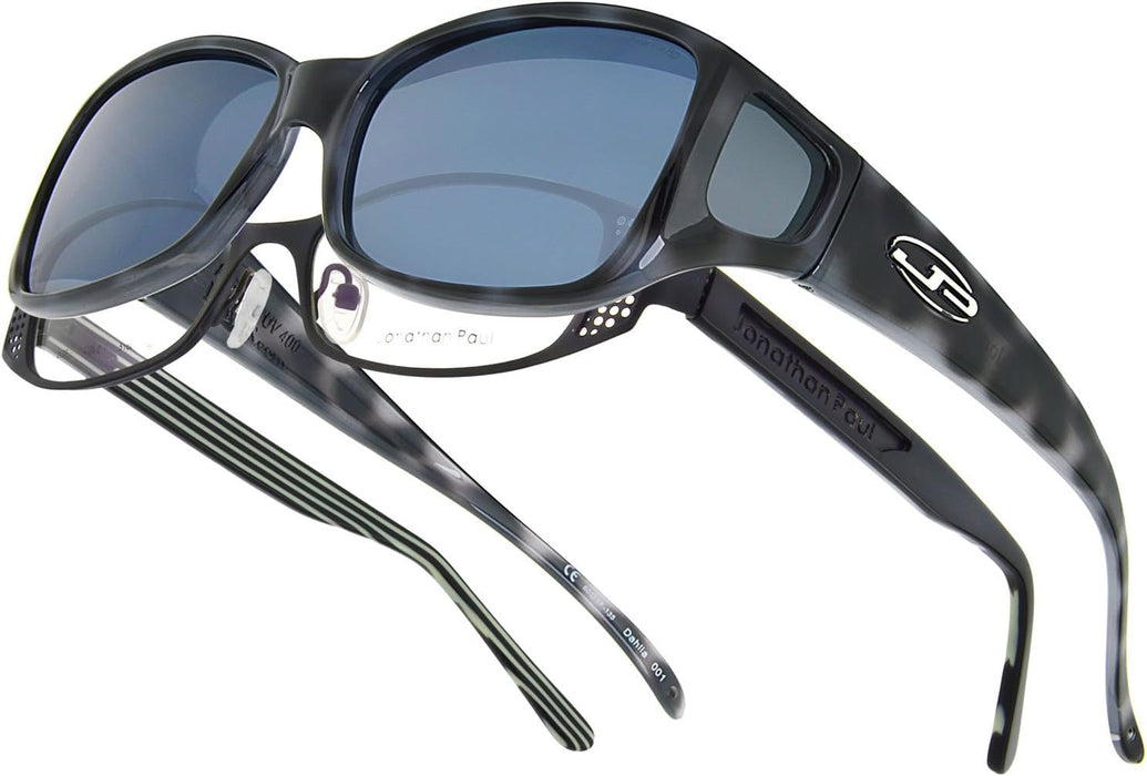 Jonathan Paul Fitovers Medium Dahlia Black Cheetah Polarized Gray Sunglasses