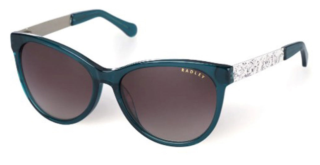 Radley London Women's Amber Gloss Teal Crystal Oversized Cat Eye Sunglasses