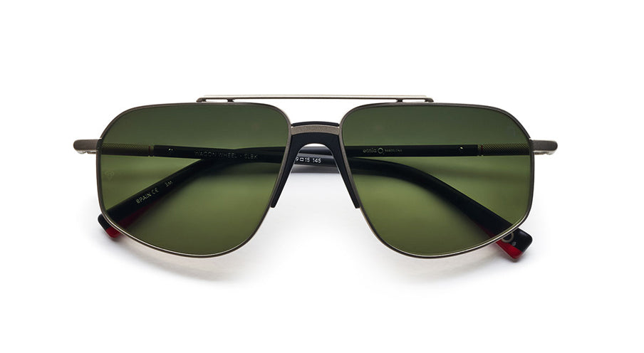 Etnia Barcelona Wagon Wheel Silver Black With Brown Polarized Lens Sunglasses