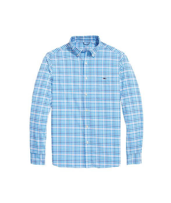 Vineyard Vines Men's Classic Fit Check On-The-Go Lightweight Button-Down Shirt