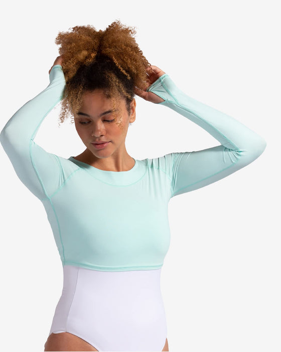 BloqUV Women's X-Large Mint Quick Dry Crop Top Long Sleeve Shirt