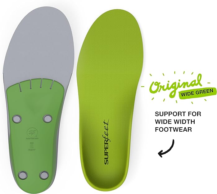 Superfeet Men's All-Purpose Wide Green High Arch Support Insoles