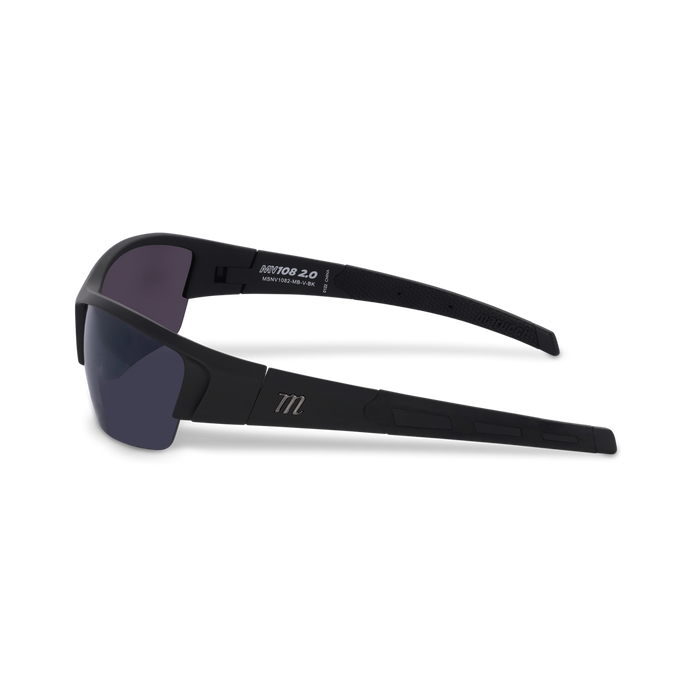 Marucci On-Field V108 2.0 Matte Black-Green With Blue Mirror Sunglasses