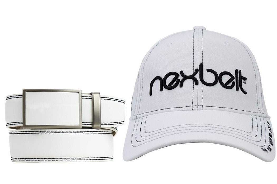 Nexbelt Match Package: Winner White Go-In Belt with Cap and Beanie