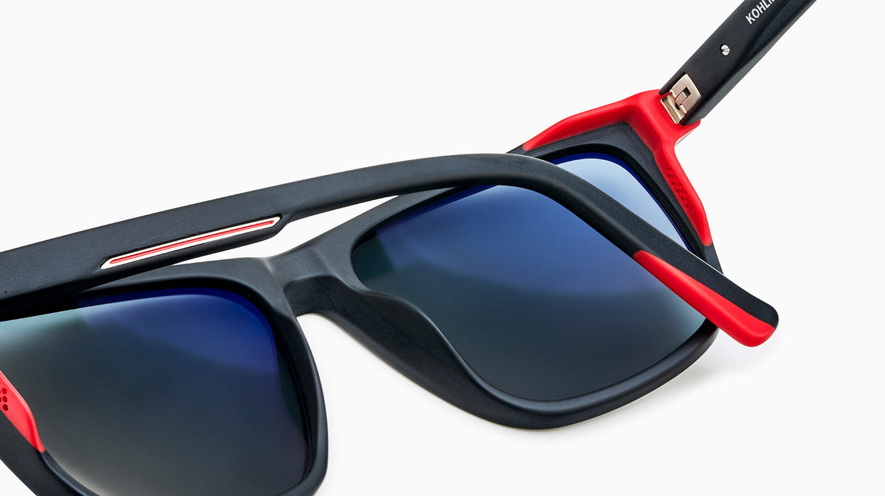Etnia Barcelona Kohlmarket 2 Black Red With Grey Polarized HD Lens Sunglasses