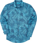 Tori Richard Spice Road Navy Medium Long Sleeve Hawaiian Shirt