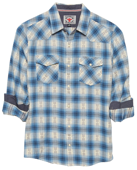 Flag & Anthem Blue Combination Wedgefield Small Western Flannel Shirt