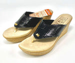 Island Slipper Women's Embossed Leather Vamp Thong Size 9 Sandals