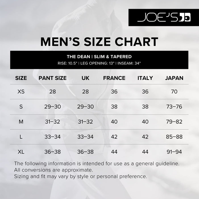 Joe's Jeans Men's The Dean Graysin Size 40X34 Slim Tapered Jeans