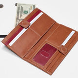 Hammitt Women's 110 North Folding Leather Wallet Saddle Brown/Bronze With Zipper