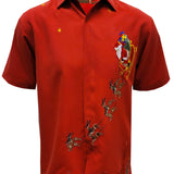 Bamboo Cay Merry Christmas Shirt Men Short Sleeve Embroidered Button-Down Shirts
