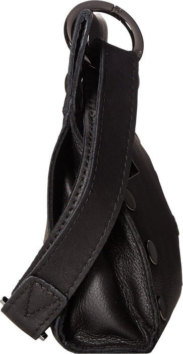 Hammitt Women's Tony Small Leather Purse With Strap Black/Gunmetal