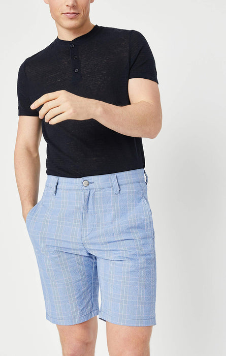 Mavi Men's Matteo Size 31 Blue Checkered Seersucker Shorts