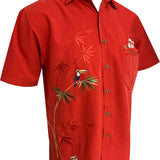 Bamboo Cay Merry Christmas Shirt Men Short Sleeve Embroidered Button-Down Shirts