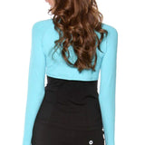 BloqUV Women's Large Light Turquoise Quick Dry Crop Top Long Sleeve Shirt