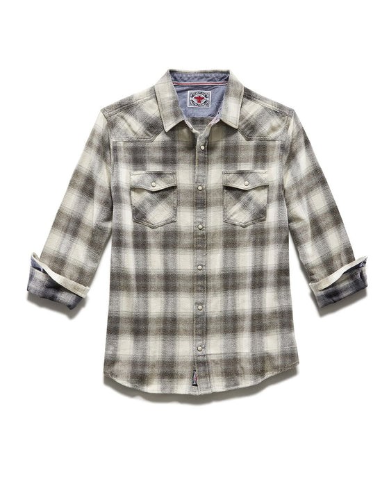 Flag & Anthem Charcoal/Cream Small Alma Long Sleeve Button Down Flannel Shirt