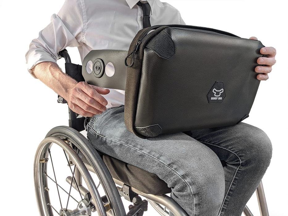 Handy Bag Black Dynamic Bag With Laptop Slot For Manual Wheelchairs