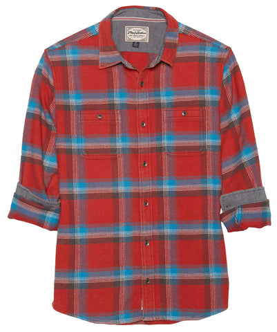 Flag & Anthem Red, Blue & Charcoal Larkspur Medium Vintage Wash Flannel Shirt