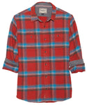 Flag & Anthem Red, Blue & Charcoal Larkspur XXX-Large Vintage Wash Flannel Shirt