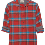 Flag & Anthem Red, Blue & Charcoal Larkspur XX-Large Vintage Wash Flannel Shirt