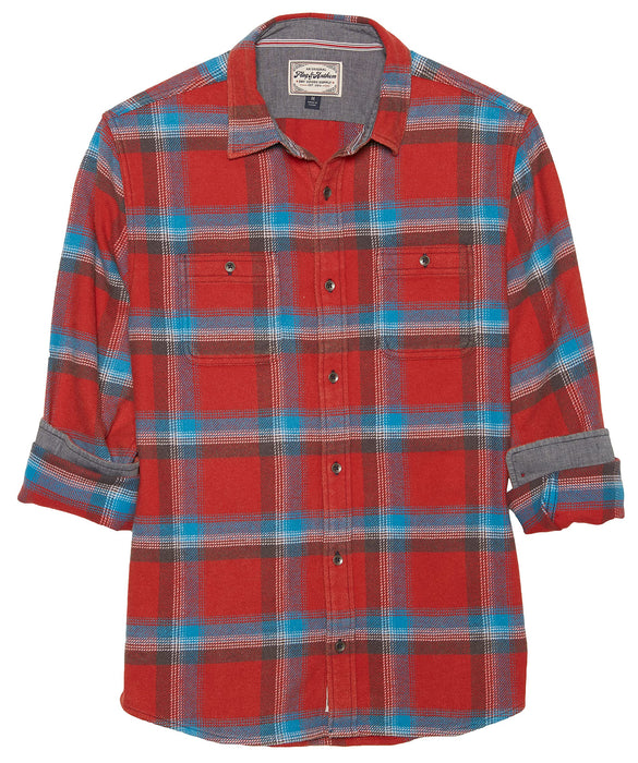 Flag & Anthem Red, Blue & Charcoal Larkspur XX-Large Vintage Wash Flannel Shirt