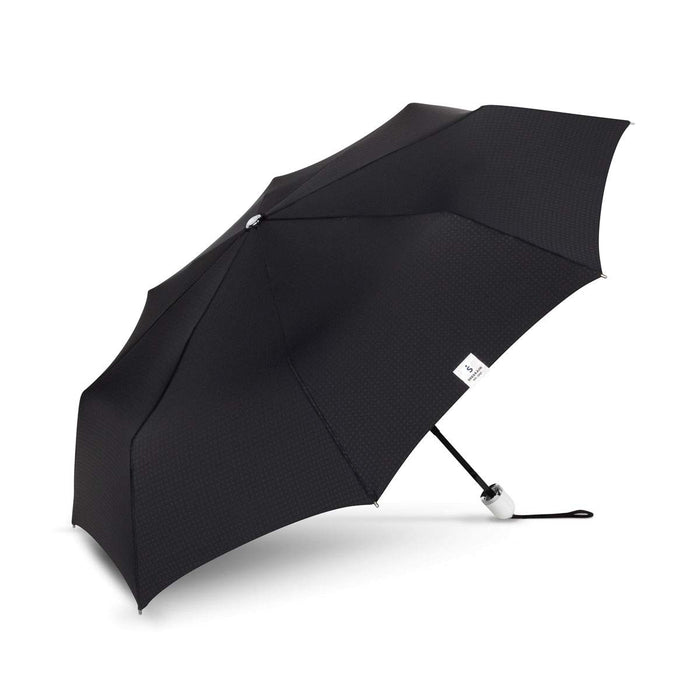 The Indestructible Umbrella Matte Black TPR White Grip Compact Manual Umbrella