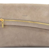 Hammitt Women's VIP Medium Leather Purse With Strap Grey Natural/Brushed Gold
