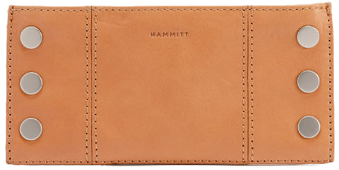 Hammitt Women's 110 North Folding Leather Wallet Almond Tan/Brushed Silver