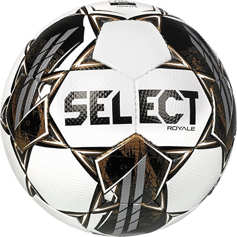 Select Bundle of 10 Select Royale V22 Soccer Ball White/Black/Gold Size 5 NFHS Approved
