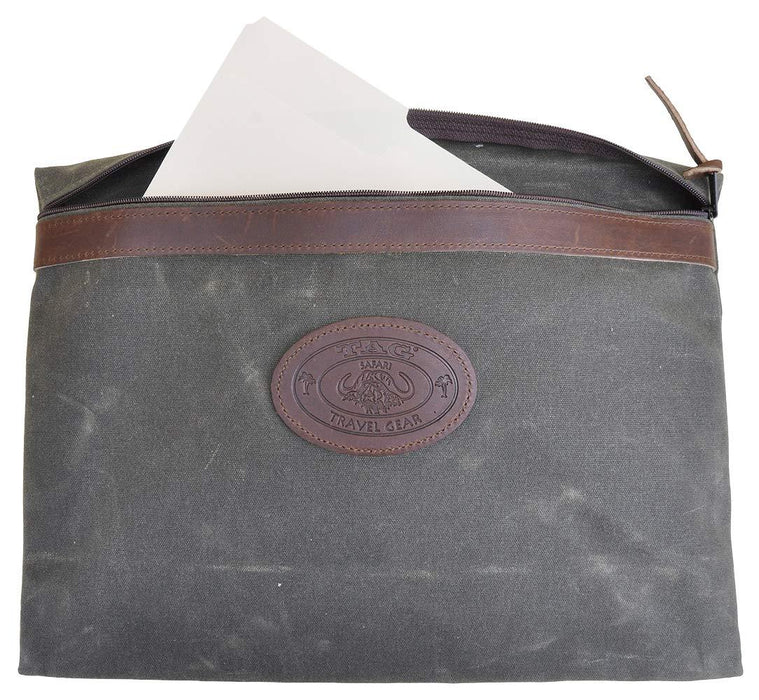 Tag Safari Portfolio - Waxed Canvas - Olive Green