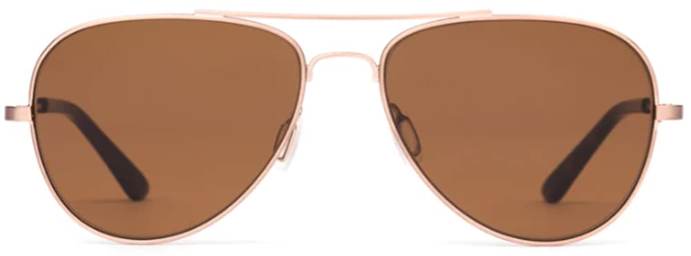 Otis Eyewear Drift Brushed Gold/Eco Havana Brown Mineral Lens Sunglasses