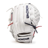 NOKONA A-V1250C-WH Handcrafted AmericanKIP Baseball Fastpitch Glove - Closed Web for Infield and Outfield Positions, Adult 12.5 Inch Mitt