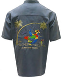 Bamboo Cay Mens Small Always Five O'clock Casual Embroidered Woven Shirt