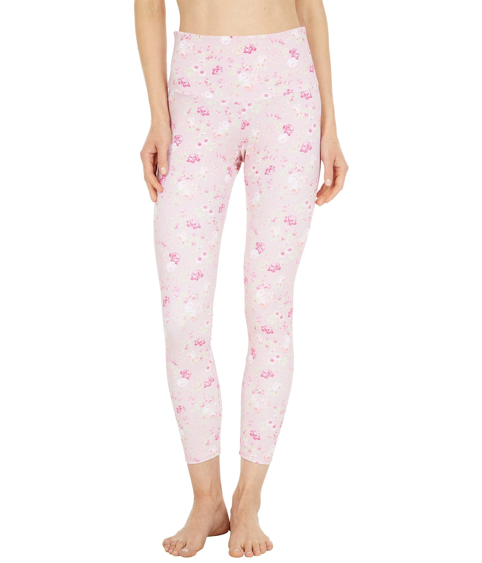 Onzie High Rise Rib Petite Rose Medium/Large Midi Leggings - Sports by Sager