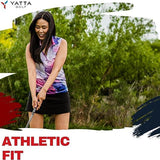 Yatta Golf Womens Standout Performance Sleeveless V-Neck Golf Polo Shirt