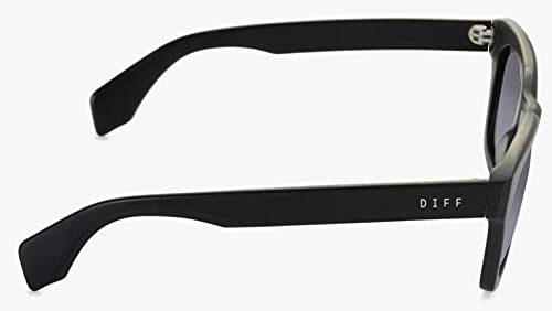 DIFF Eyewear Unisex Dean Matte Black + Blue Gradient Flash Lens Sunglasses