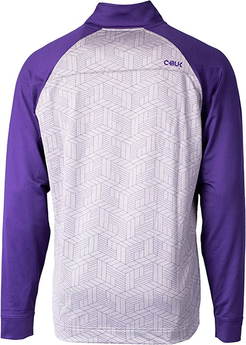 Cutter & Buck Men's All-Star Printed Half Zip Raglan Jacket (College Purple - Large)