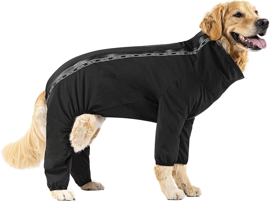 Canada Pooch Slush Suit Size 20 Black Water-Resistant Dog Bodysuit
