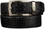 Nexbelt Reptile Series Crocodile Embossed Black Belt Chrome Buckle Adjustable