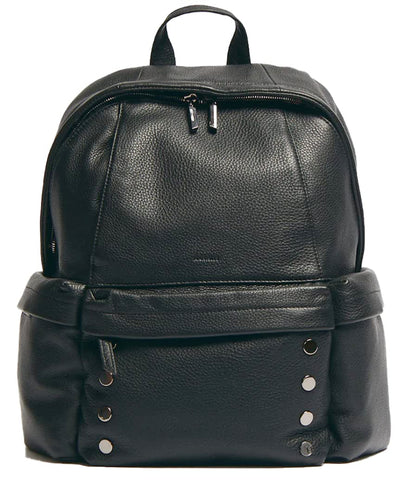 Hammitt Women's Black/Gunmteal Large Hunter Leather Backpack