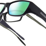 Jonathan Paul Fitovers Large Neera Midnite Oil Polarvue Green Mirror Sunglasses