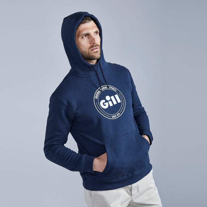 Gill Men's Cavo Organic Cotton Hoodie Large Dark Navy Long Sleeve Sweatshirt