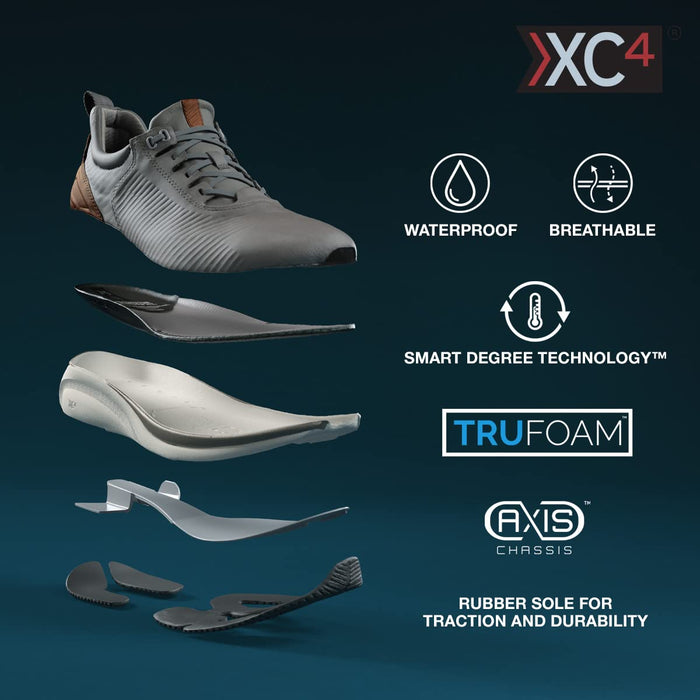 Johnston & Murphy Men's XC4 TR1-Luxe Hybrid 9.5 Black Full Grain Golf Shoes