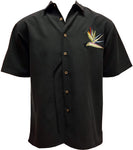 Bamboo Cay Mens Medium Black Blooming Bird of Paradise Rayon Shirt