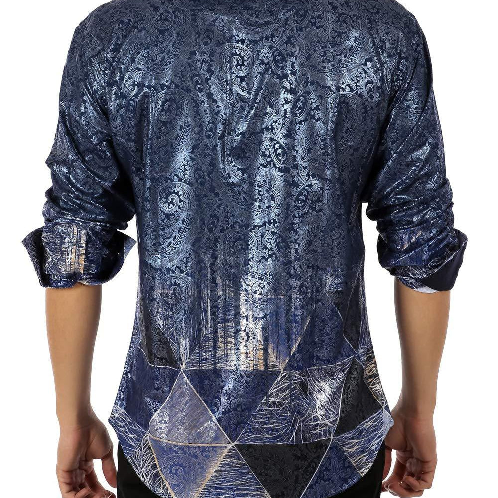 Bespoke Men's Navy XX-Large Button Up Long Sleeve Sport Shirt - Sports by Sager