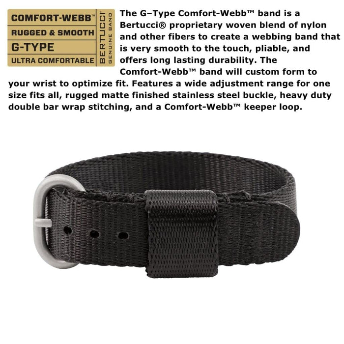 Bertucci M-2RA Women's Black Comfort Webb Strap 35mm Sand/Black Dial Field Watch