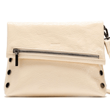 Hammitt Women's VIP Medium Leather Purse With Strap Alabaster Glaze With Zipper.