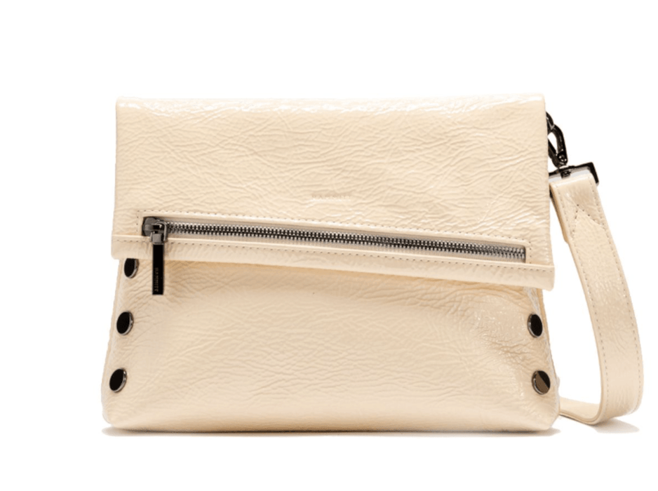 Hammitt Women's VIP Medium Leather Purse With Strap Alabaster Glaze With Zipper.