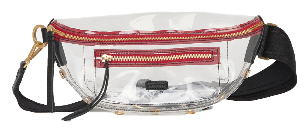 Hammitt Charles Clear Crossbody Belt Bag - Black/Brushed Gold Red Zip