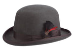 Scala Men's Furlong Wool Felt and Grosgrain Trim Derby Bowler Hat